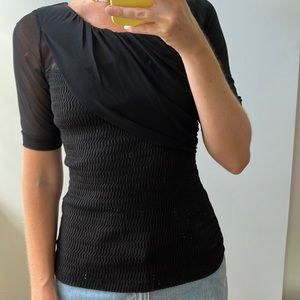 Anthropologie multi fabric blouse